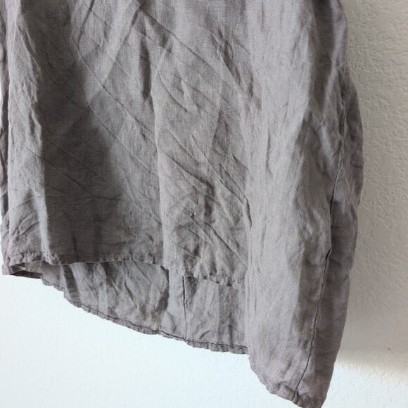 Splendid Iris Made in Italy 100% Linen Button Cropped Tank Top Gray S/M Small - Picture 6 of 7